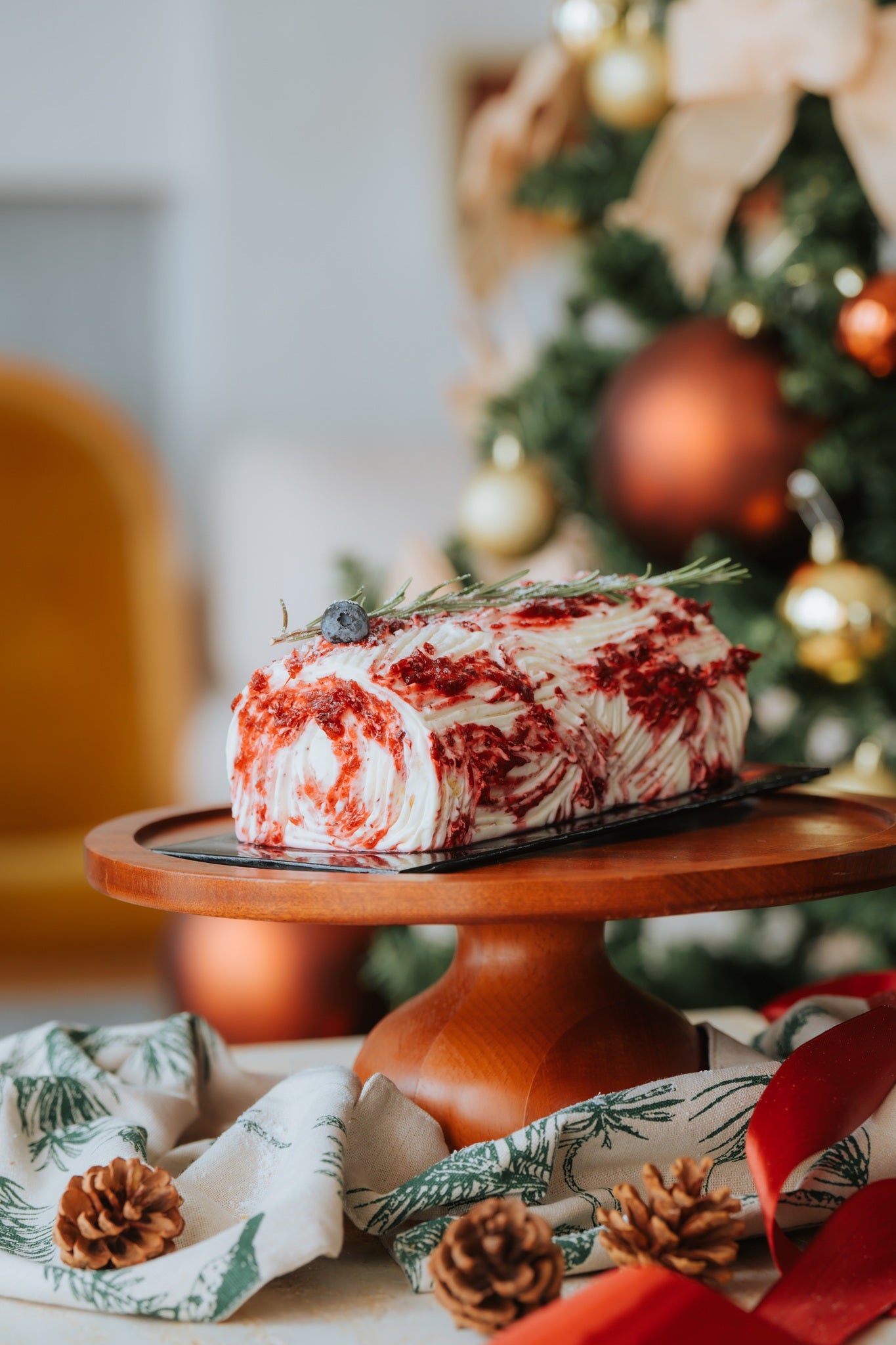 White Chocolate Berry Yule Log