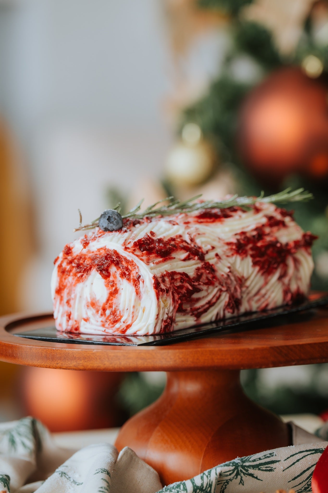 White Chocolate Berry Yule Log